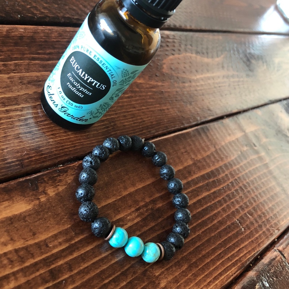 Lava Bead Turquoise Essential Oil Bracelet
